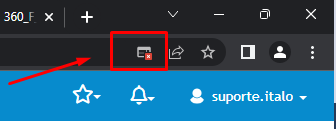 Imagem 1: foto do ícone de "Popup bloqueado" que aparece no google chrome